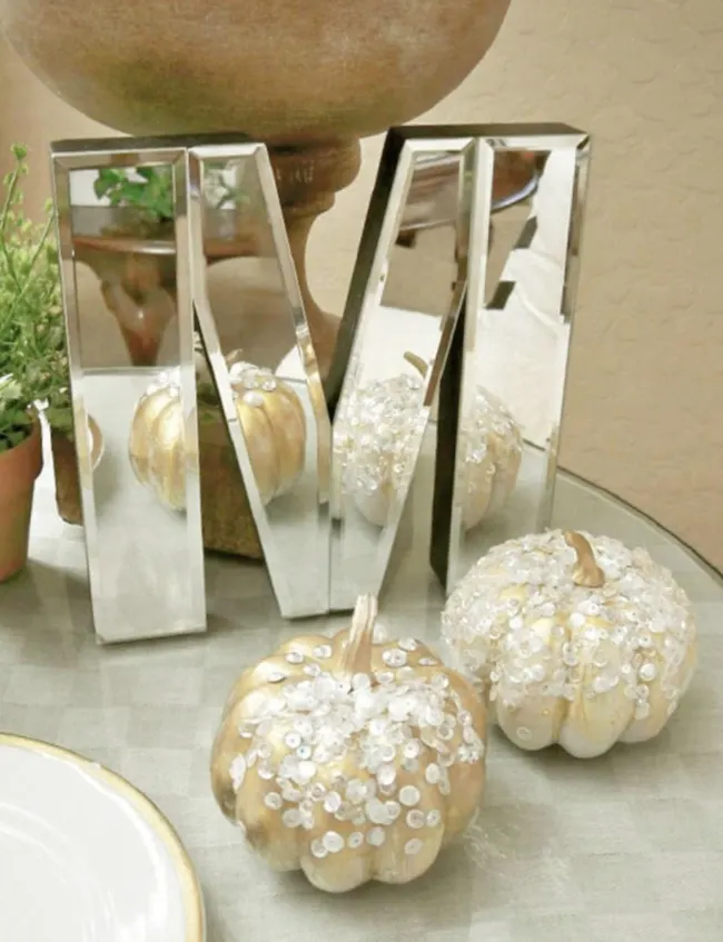 Rhinestone, Sequin and Pearl Pumpkins - A Stroll Thru Life