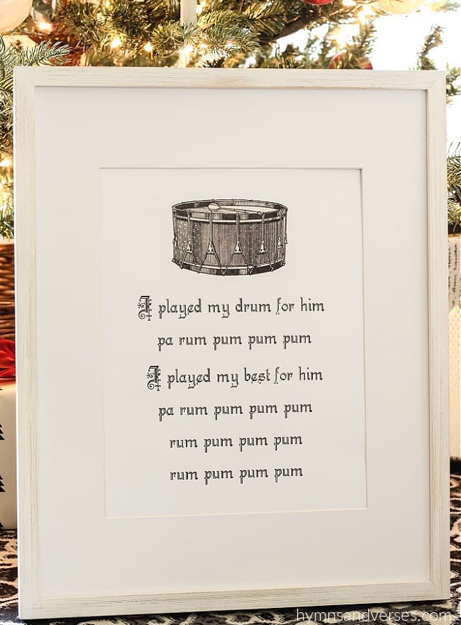 Little Drummer Boy Christmas Printable from Hymns and Verses