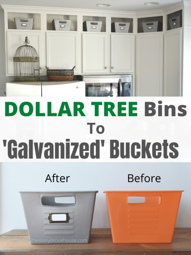 dollar store bins to galvanized buckets