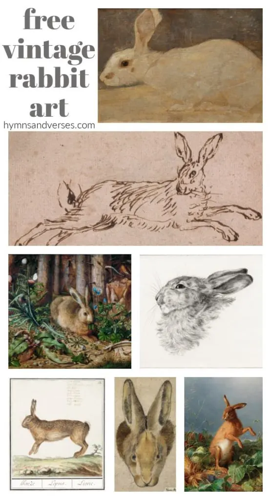 7 Free Vintage Rabbit Art Prints to download