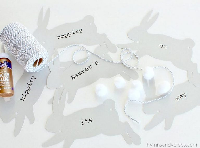 Printable Bunny Banner For Easter Hymns And Verses