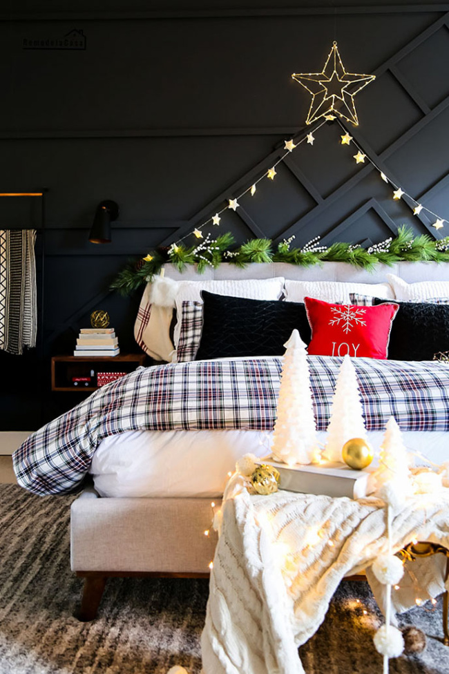 Moody Christmas bedroom