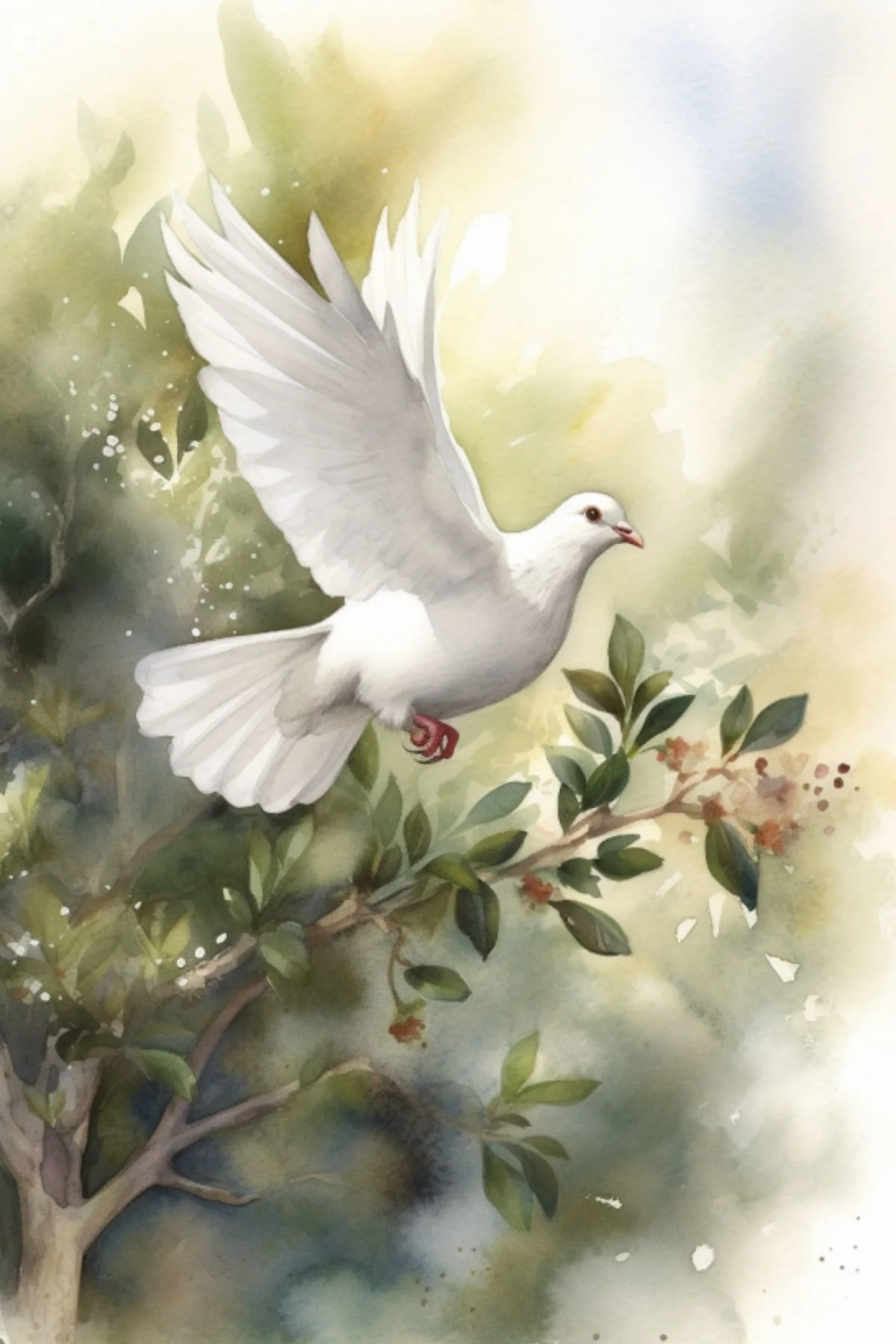 watercolor painting of dove inspired by the Bible