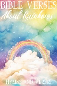 pinterest pin about bible verses about rainbows with Biblical rainbow watercolor image
