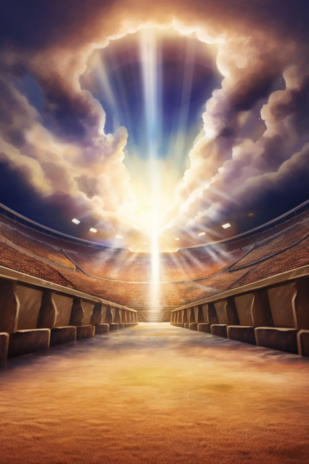 Cover image for bible verses for athletes - Features a lightening bolt over a colosseum