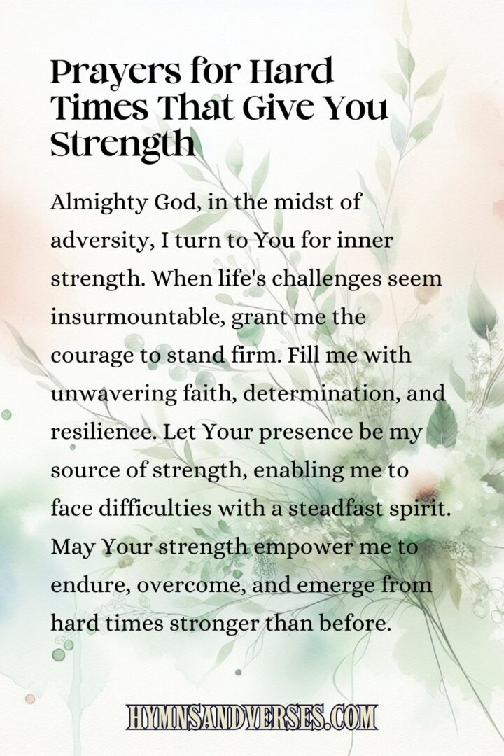 Prayers for Hard Times | Hymns and Verses