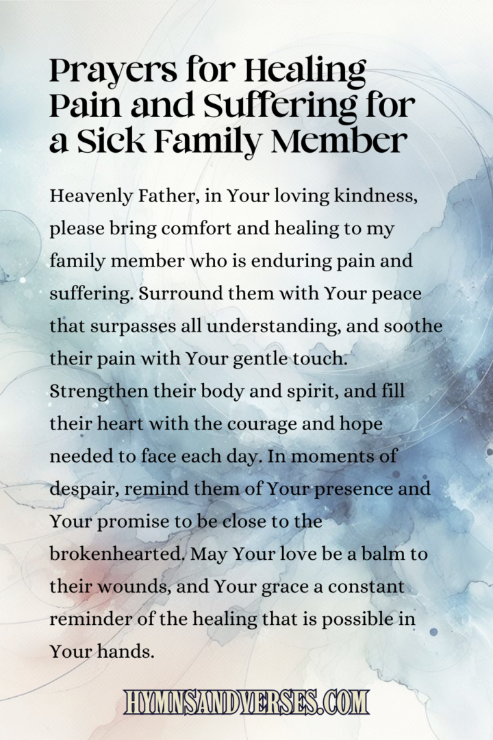 21 Prayers for a Sick Family Member | Hymns and Verses
